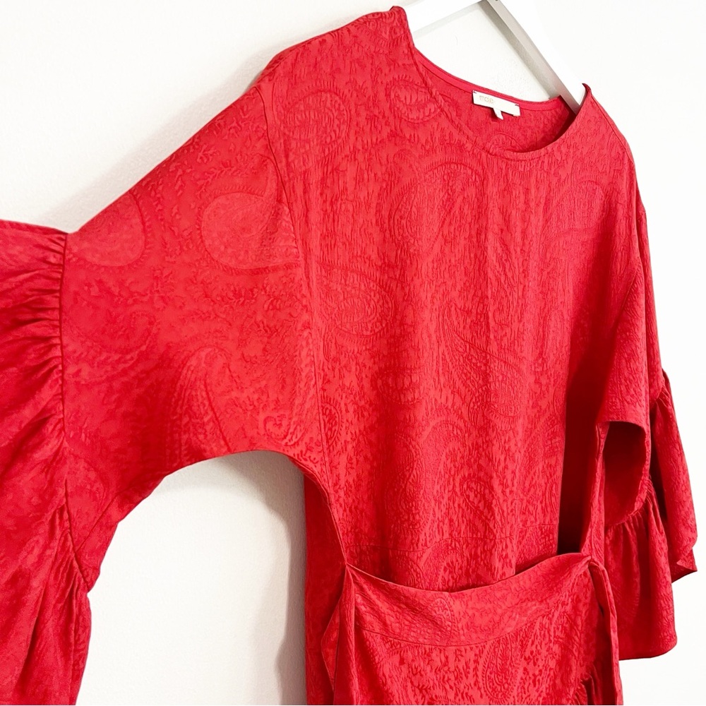 Maje Red Ruffled Mini Dress - Picture 7 of 13